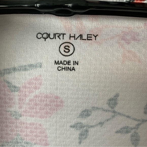 Court Haley Floral Golf Tennis Polo Womens Small White Textured - Picture 2 of 11